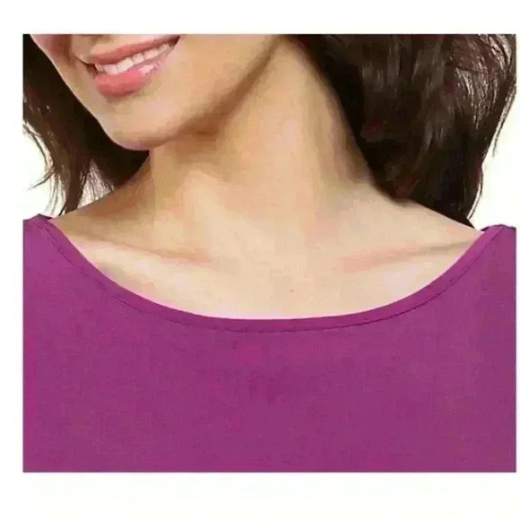 Susan Graver Liquid Knit Top with Split Sleeves Magenta Size 1X Fall Classic - Picture 13 of 13